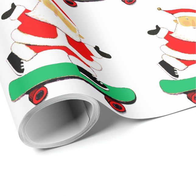 Skateboarding jultomte presentpapper (Rullad Hörn)