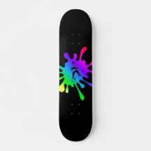 Skateboarding Kid Colorful Paint Stänk Lägg till N