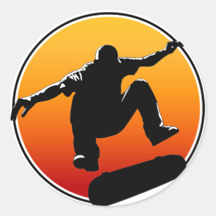 Skateboarding klistermärkear runt klistermärke