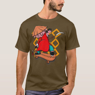 Skateboarding Kung fu Gris T Shirt