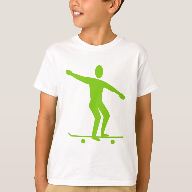 Skateboarding - Martian Grönt Tee Shirt (Framsida)