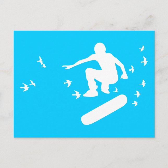 Skateboarding med fåglar vykort (Framsida)