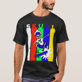 Skateboarding med skelett t shirt