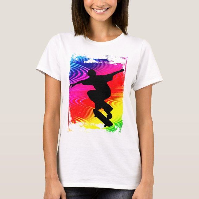 Skateboarding på regnbågeGrunge Tee (Framsida)
