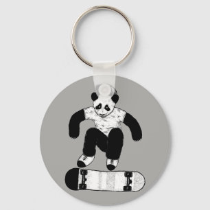 Skateboarding Panda Nyckelring