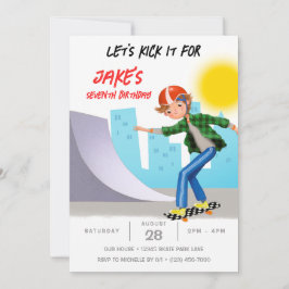 Skateboarding Photo Skate Park Boy Födelsedagsfest Inbjudningar