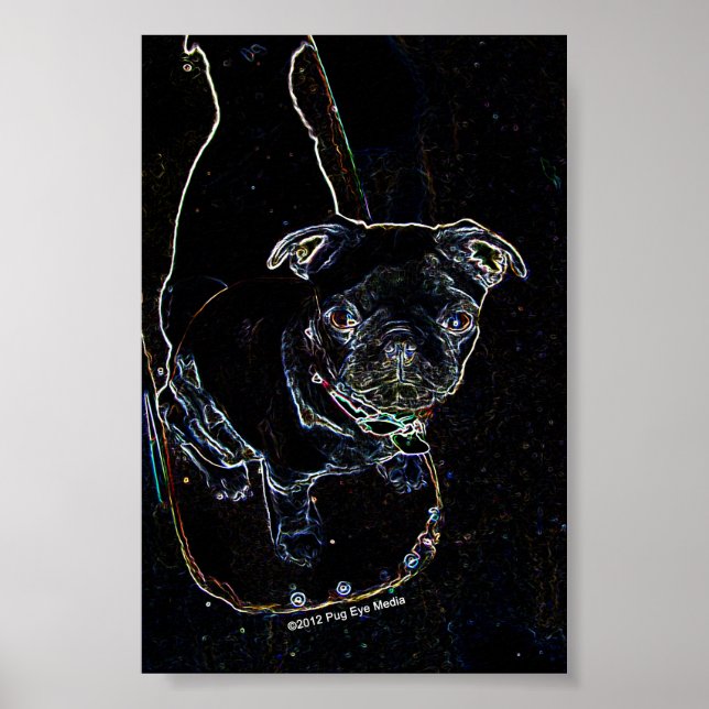 Skateboarding Pug Poster (Framsidan)