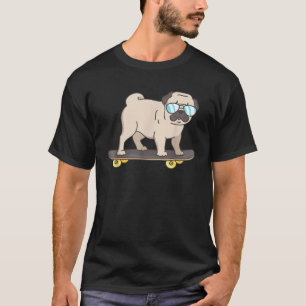 Skateboarding Pug Shirt Pug Hund på Skateboard Rol T