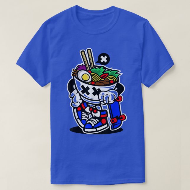 Skateboarding Ramen Noodle back to school Anime Tr T Shirt (Design framsida)