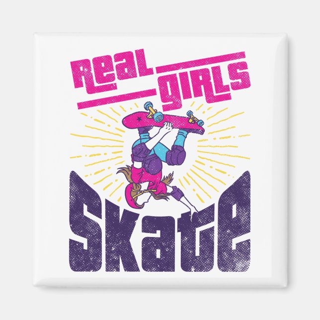 Skateboarding Real Girls Skate Magnet (Framsidan)