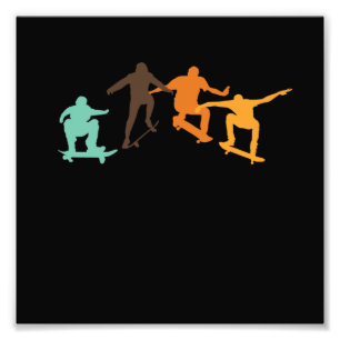 Skateboarding Retro Skateboarder Skateboard-Skater Fototryck