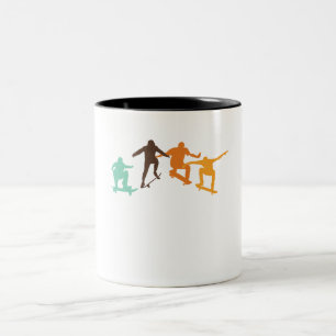 Skateboarding Retro Skateboarder Skateboard-Skater Två-Tonad Mugg