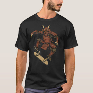 Skateboarding Samurai – Urban Streetwear Design T Shirt