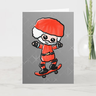 Skateboarding Santa Helgkort