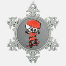 Skateboarding Santa