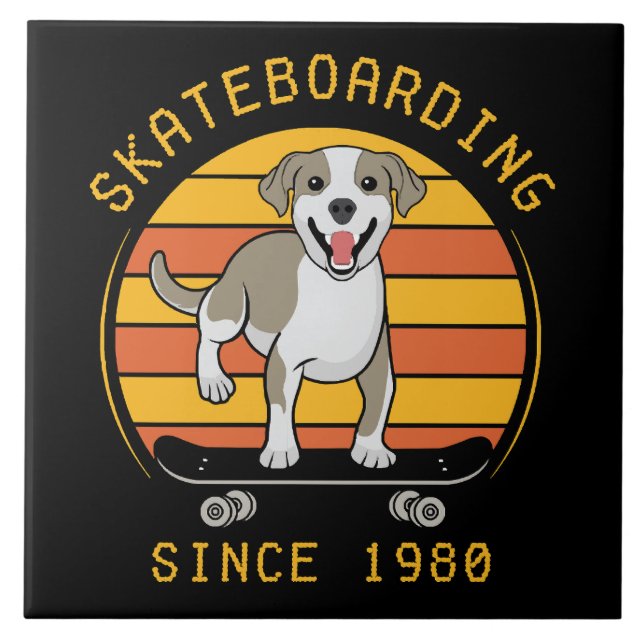 Skateboarding sedan 1980 kakelplatta (Framsidan)