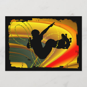 Skateboarding Silhouette i Bowl Inbjudningar