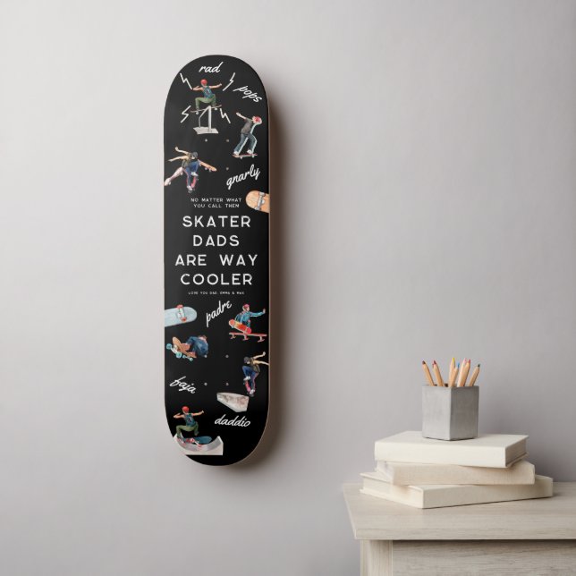 Skateboarding | Skatare Pappor Är Mycket Coolare Mini Skateboard Bräda 18,5 Cm (Väggkonst)