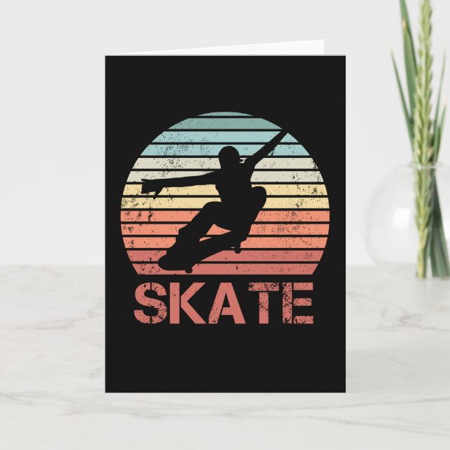 Skateboarding Skate Skater Retro Gift Kort (Framsida)