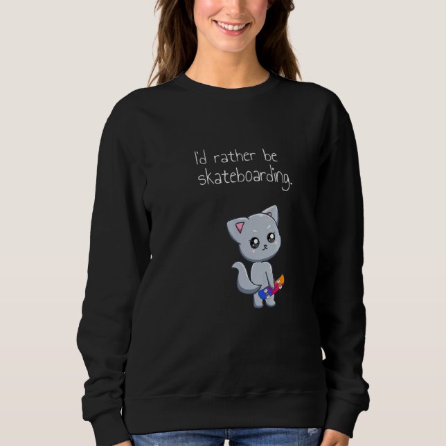 Skateboarding Skateboard Cat Go Skateboarding   T Shirt (Framsida)