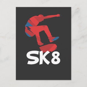 Skateboarding Skateboard Sk8 Skater Gift Vykort