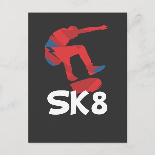 Skateboarding Skateboard Sk8 Skater Gift Vykort (Framsida)