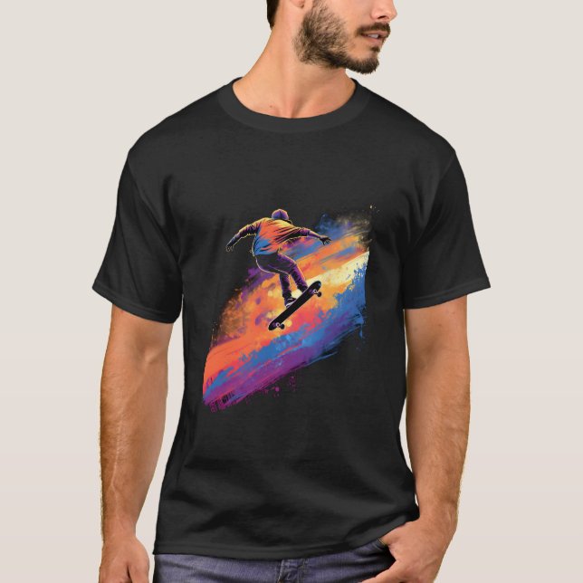 Skateboarding Skateboarder Halfpipe Jumg Skating P T Shirt (Framsida)