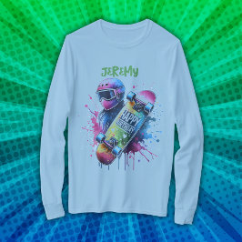 Skateboarding Skater Grattis på födelsedagen Monog T Shirt