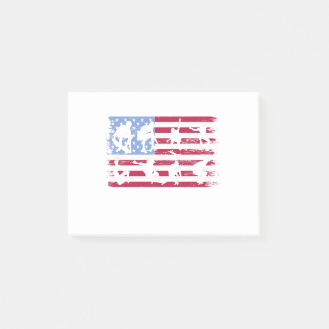 Skateboarding Skater Skate Board American Flagga Post-it Block (Framsida)