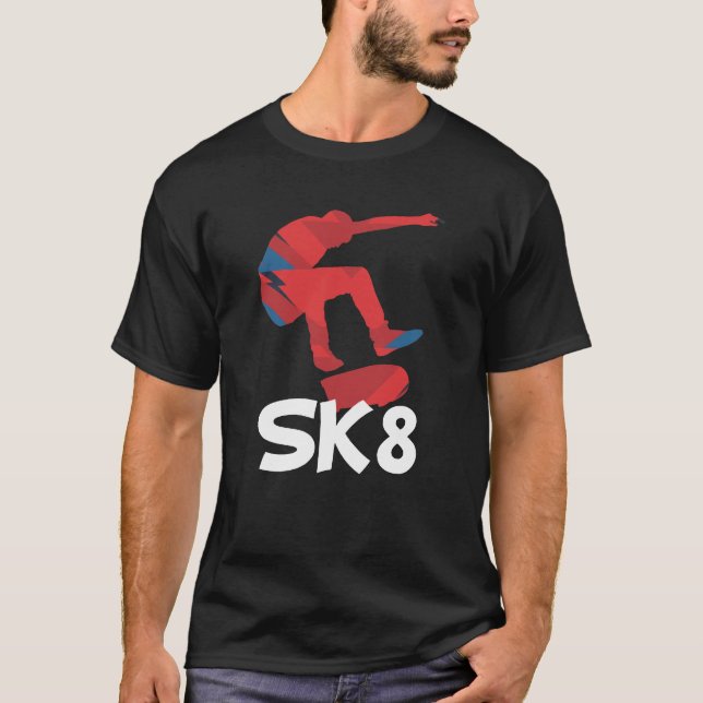 Skateboarding skatergåva för Skateboard Sk8 T Shirt (Framsida)