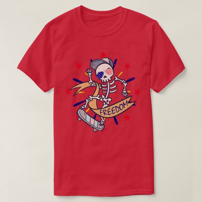 Skateboarding Skeleton a Funny Skeletons Skateboar T Shirt (Design framsida)