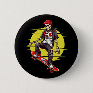 Skateboarding Skeleton Knapp