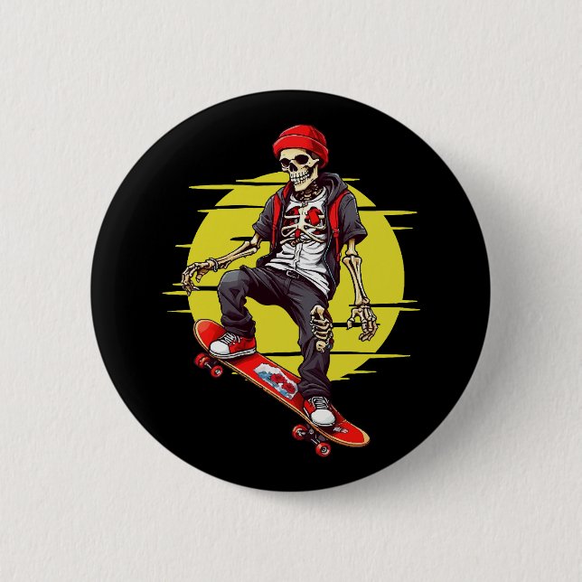 Skateboarding Skeleton Knapp (Framsida)