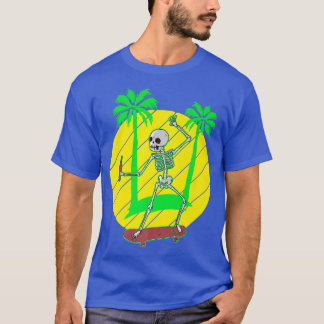 Skateboarding Skeleton Skater Skateboard Handflata T Shirt