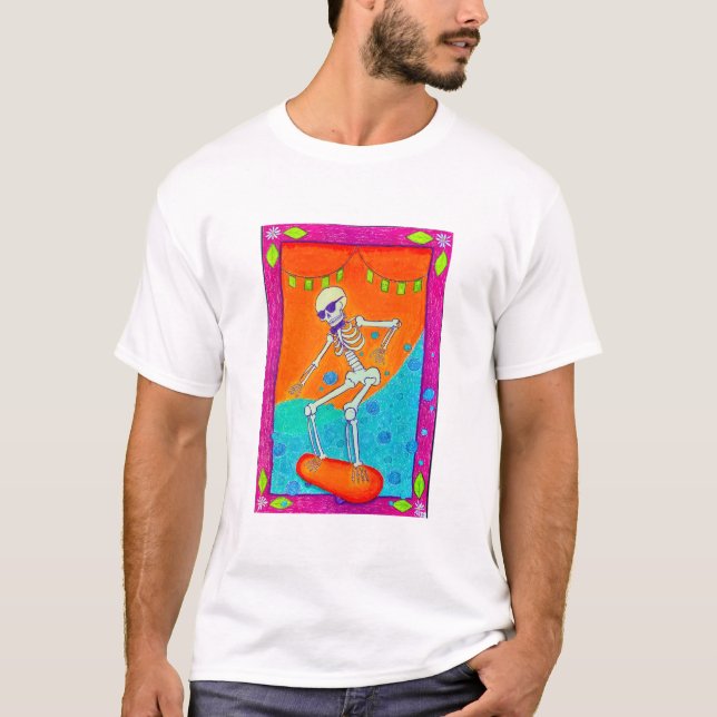 Skateboarding Skeleton T Shirt (Framsida)
