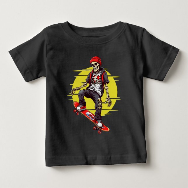 Skateboarding Skeleton T Shirt (Framsida)
