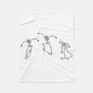 Skateboarding Skeletons Skeleton Skater Halloween Fleecefilt