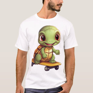 Skateboarding Sköldpadda, Atletisk Djurdesign T Shirt