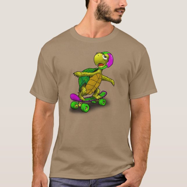 Skateboarding sköldpadda! tee shirt (Framsida)