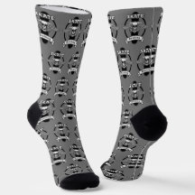 Skateboarding Skull Vingar Design på Grått Sockers