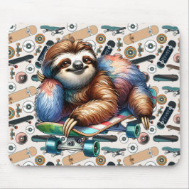 Skateboarding Sloth Mousepad Musmatta