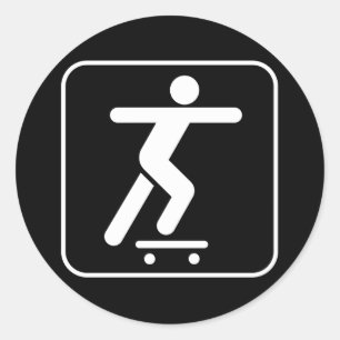 Skateboarding-symbol-symbol Runt Klistermärke