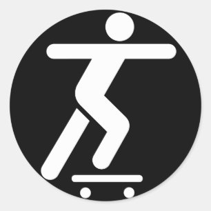Skateboarding-symbol-symbol Runt Klistermärke