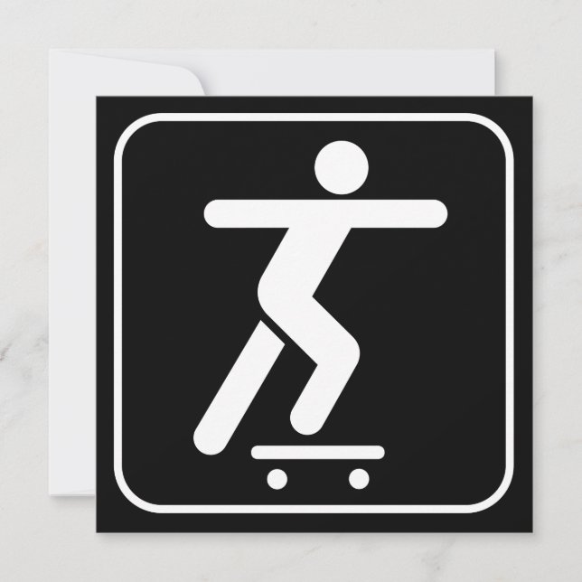Skateboarding symbolinbjudan inbjudningar (Framsida)