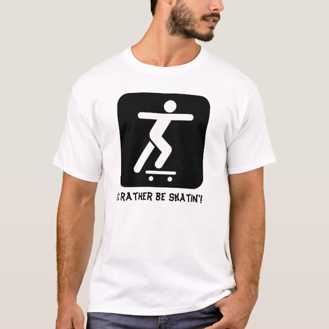 Skateboarding T-shirt, snarare katin! Tee (Framsida)