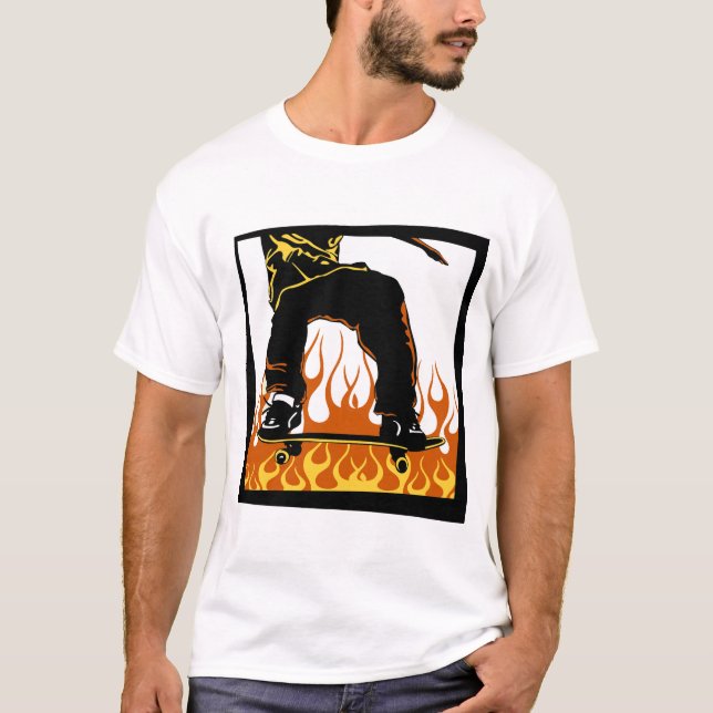 Skateboarding t-skjorta t shirt (Framsida)