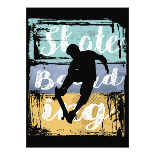 Skateboarding Tee - Vintage Retro Skateboarder Fototryck