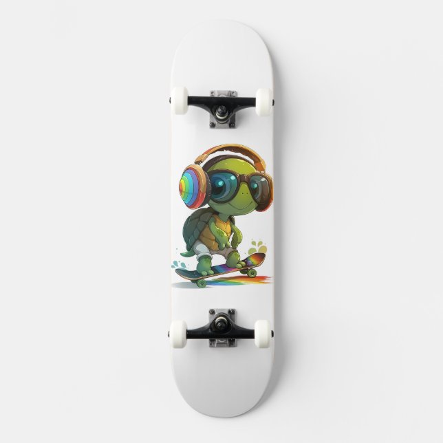 Skateboarding Turtle Anpassningsbar Skateboard (Framsida)