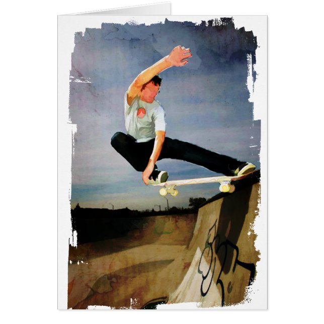 Skateboarding väggen hälsningskort (Framsidan)