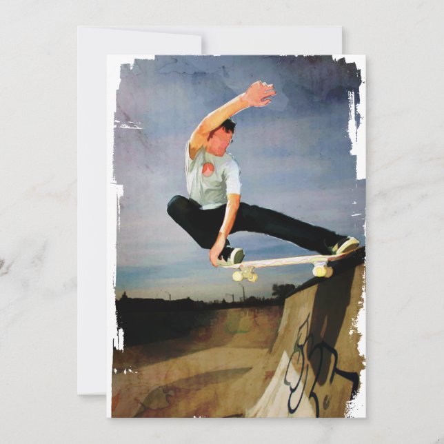 Skateboarding väggen inbjudningar (Framsida)